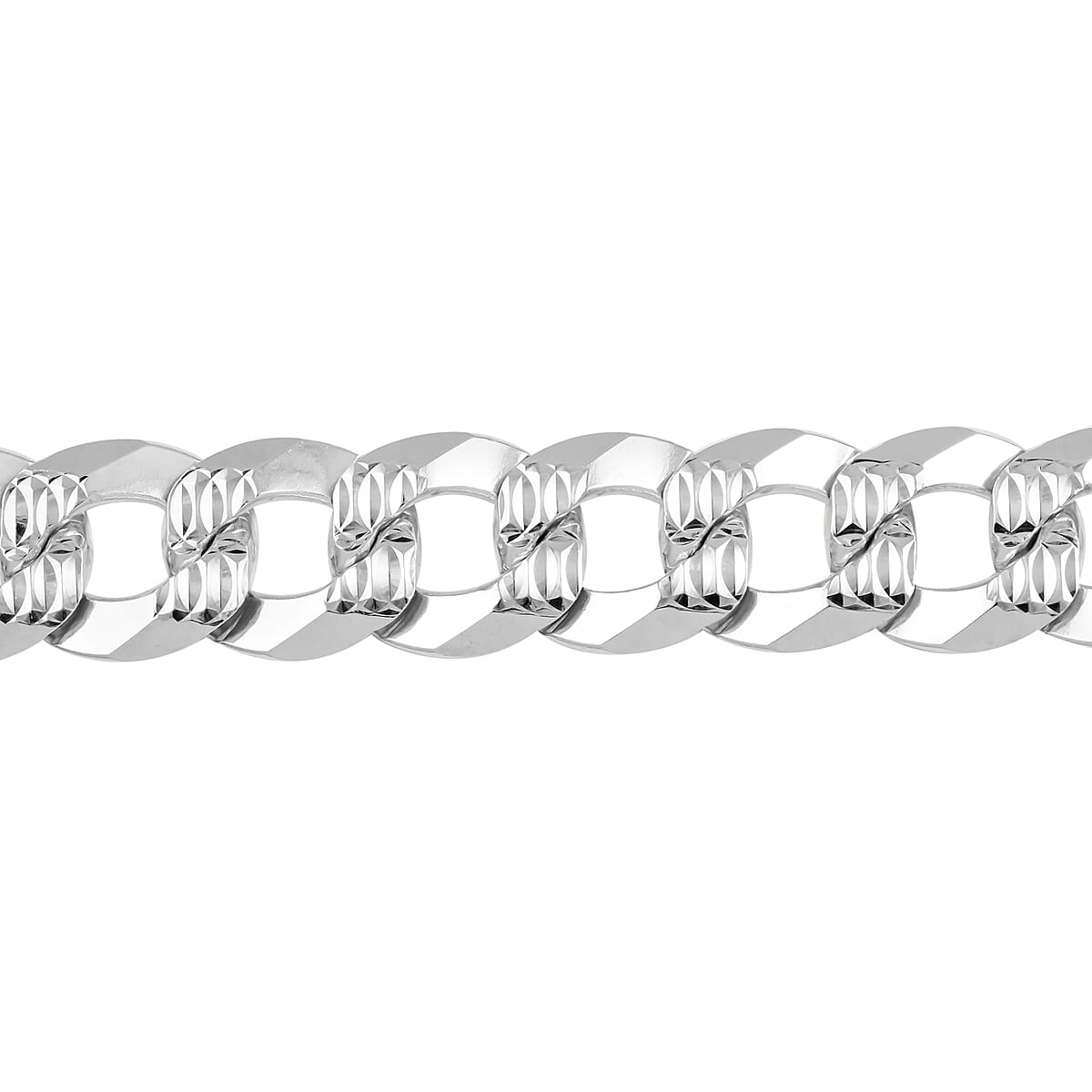 Italian Sterling Silver Flat Pave Bracelet (9.00 In) 53.80 Grams image number 2