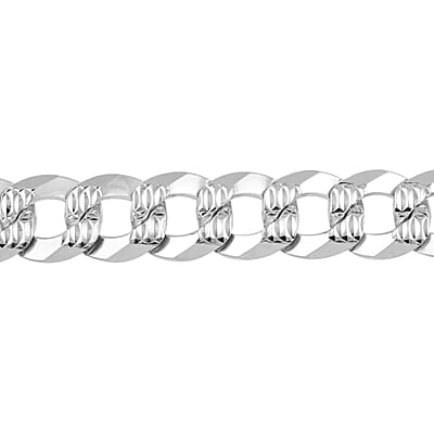 Italian Sterling Silver Flat Pave Bracelet (9.00 In) 53.80 Grams