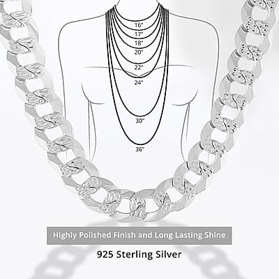 Italian Flat Pave Necklace in Sterling Silver 121.9 Grams 20 Inches