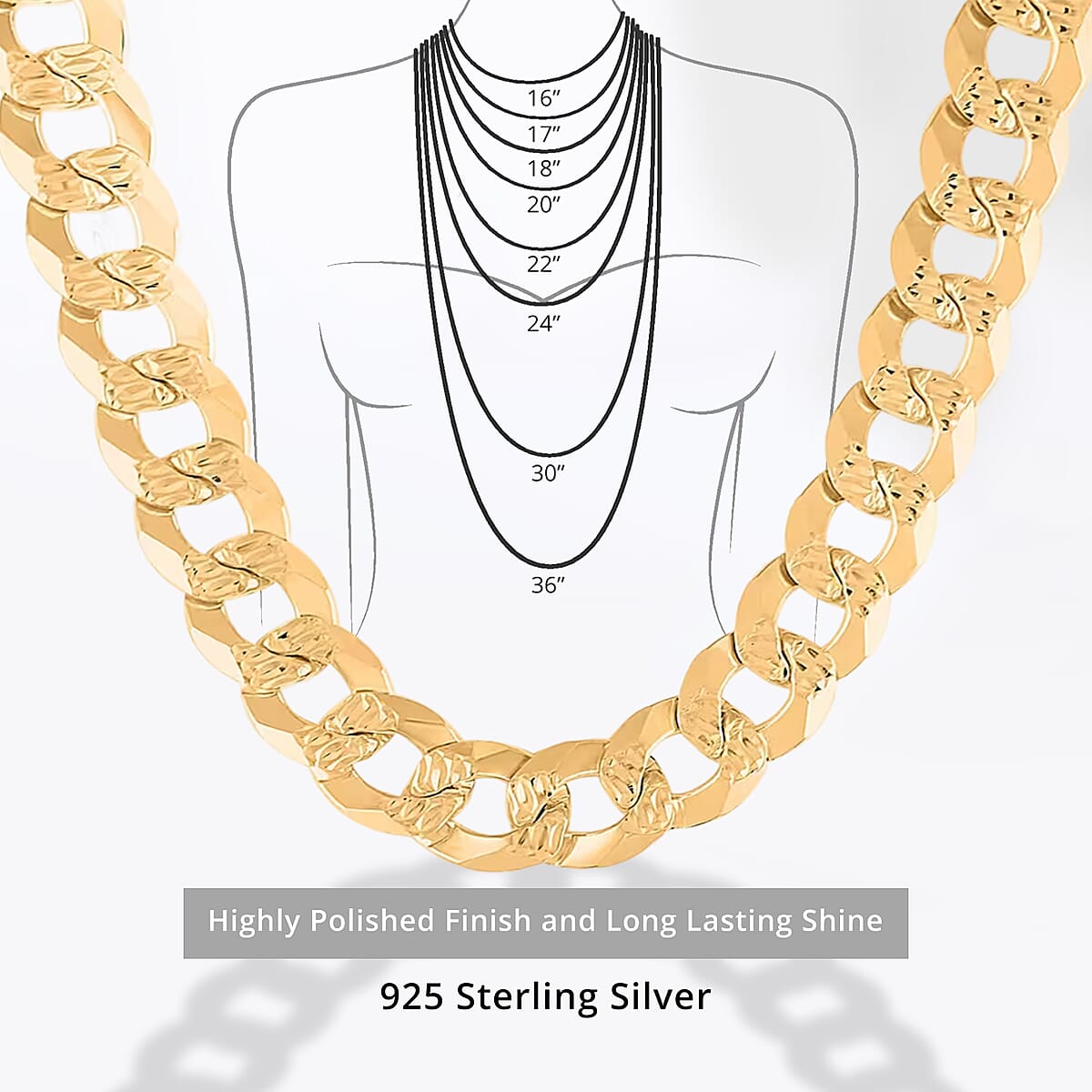 Italian 14K Yellow Gold Over Sterling Silver Flat Pave Necklace 20 Inches 121.9 Grams image number 4