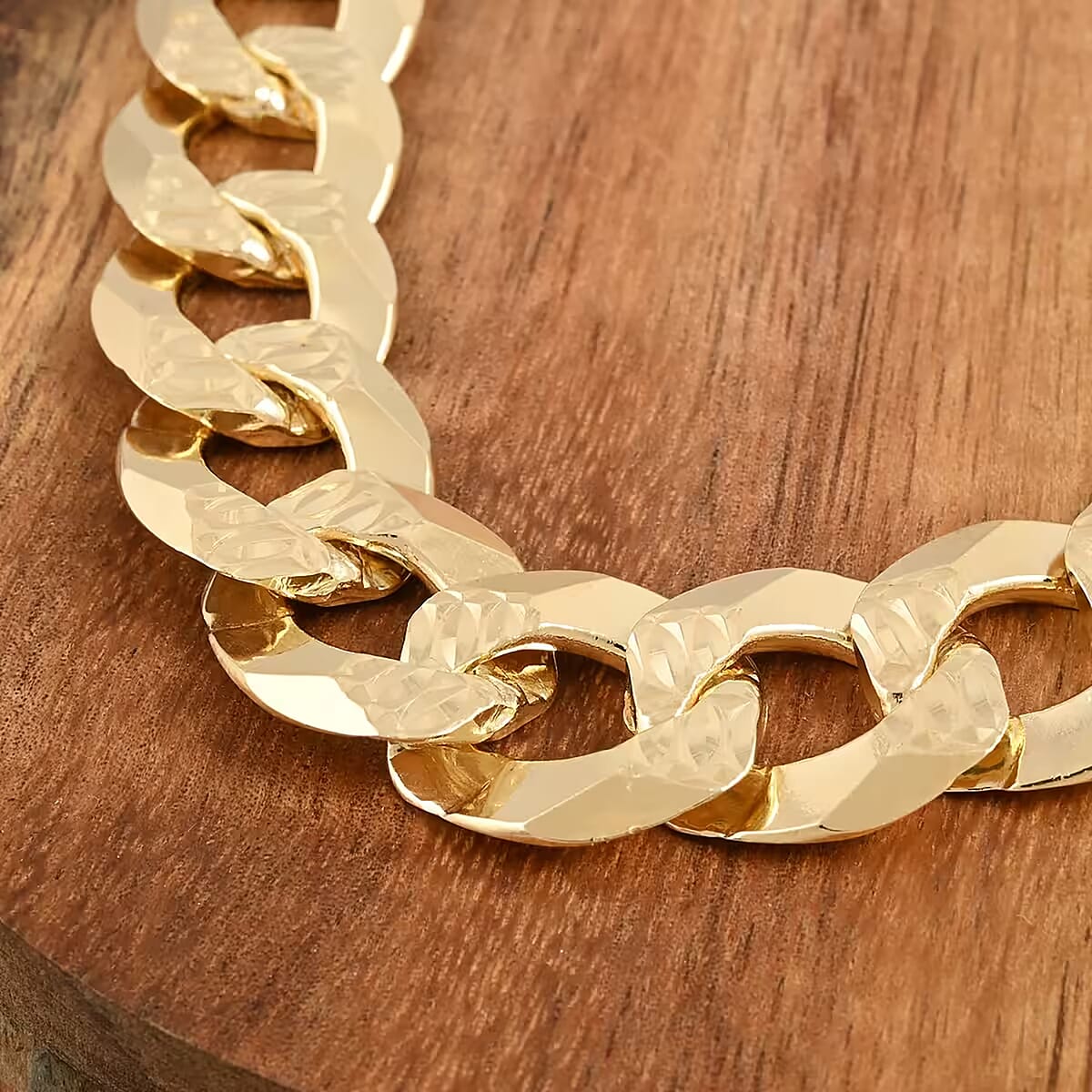 Italian 14K Yellow Gold Over Sterling Silver Flat Pave Necklace 20 Inches 121.9 Grams image number 5