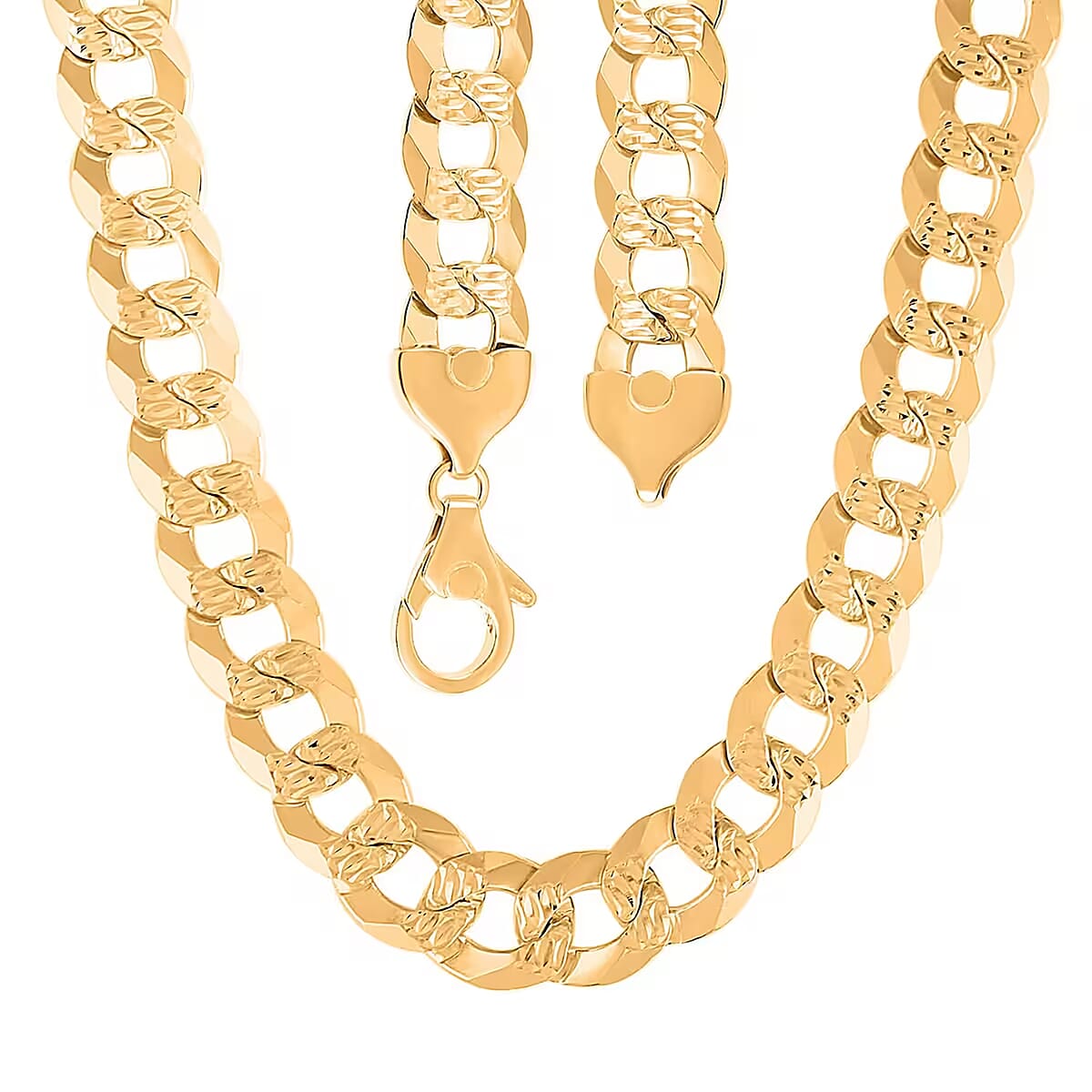 Italian 14K Yellow Gold Over Sterling Silver Flat Pave Necklace 20 Inches 121.9 Grams image number 7