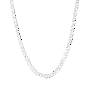 Italian Sterling Silver Flat Pave Necklace 20 Inches 22.10 Grams
