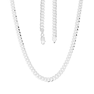 Italian Sterling Silver Flat Pave Necklace 20 Inches 22.10 Grams