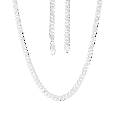 Italian Sterling Silver Flat Pave Necklace 20 Inches 22.10 Grams