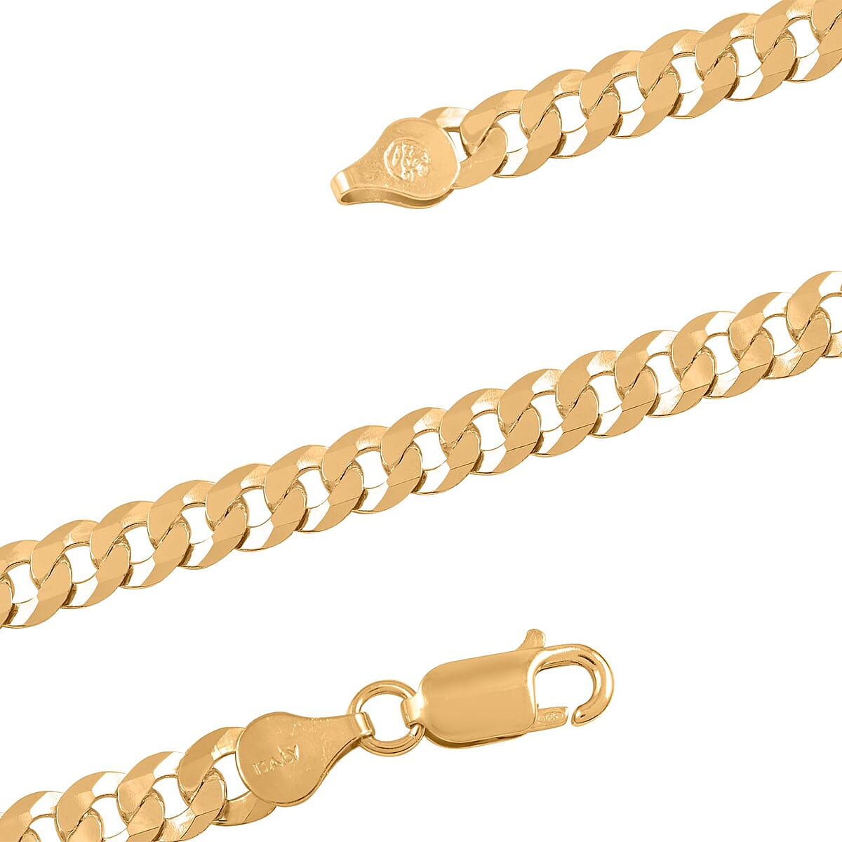 Italian 14K Yellow Gold Over Sterling Silver Falt Pave Bracelet (8.50 In) 9.6 Grams image number 3