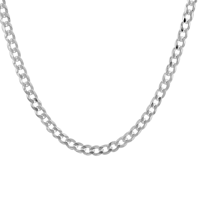 Pave Chain Necklace, Silver chain, Italian Sterling Silver Chain Necklace, 20 Inch Chain Necklace 10.8 Grams