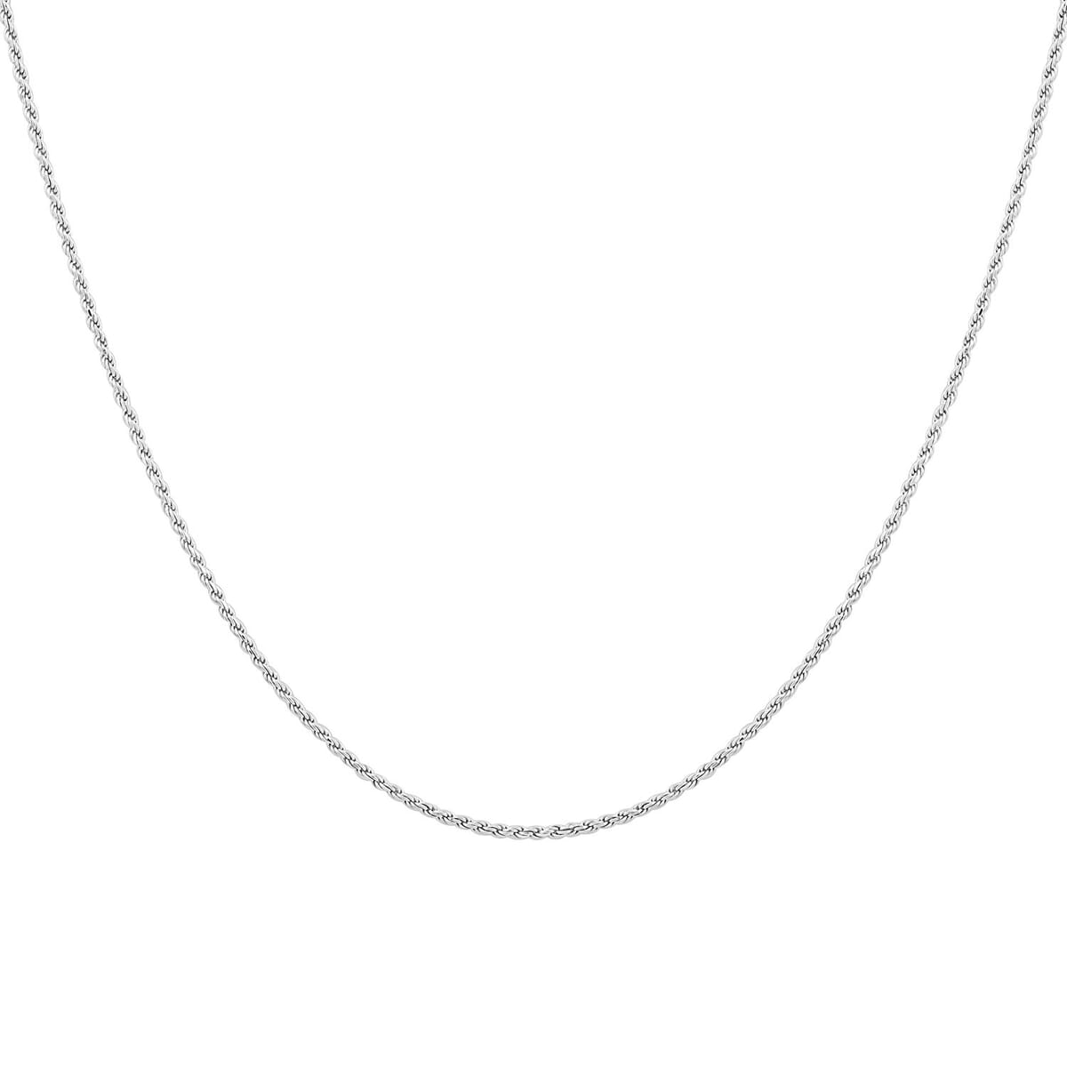 Italian Sterling Silver Rope Necklace 30 Inches 3.60 Grams image number 0