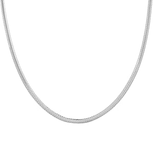Italian Sterling Silver Herringbone Chain Necklace, 18 Inch Necklace, Silver Jewelry For Gift 6.3 Grams