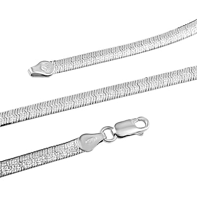 Herringbone Stardust Chain Necklace, Italian Sterling Silver Necklace, 18 Inch Chain Necklace 9.6 Grams