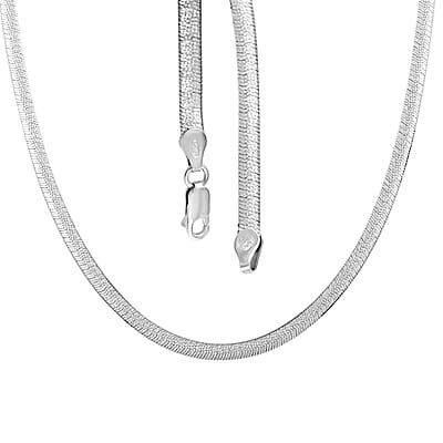 Herringbone Stardust Chain Necklace, Italian Sterling Silver Necklace, 18 Inch Chain Necklace 9.6 Grams