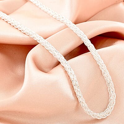 Italian Sterling Silver Snake Brite Rope Necklace 18 Inches 16.9 Grams