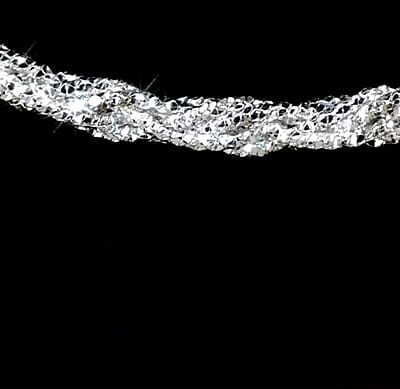 Italian Sterling Silver Snake Brite Rope Necklace 18 Inches 16.9 Grams