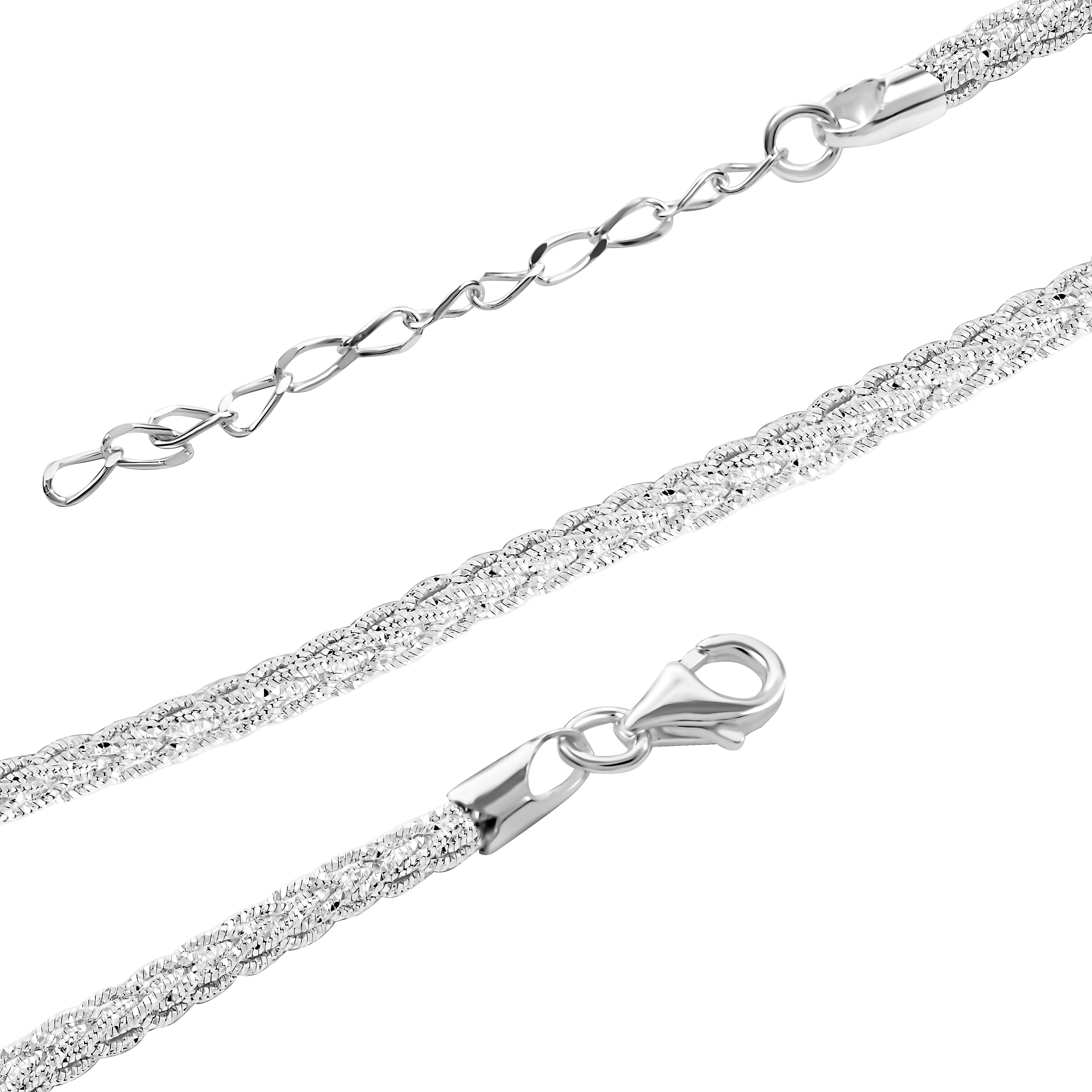 Italian Sterling Silver Snake Brite Rope Necklace 18-20 Inches 19.7 Grams