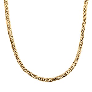 Italian 14K Yellow Gold Over Sterling Silver Snake Brite Rope Necklace 18-20 Inches 19.7 Grams