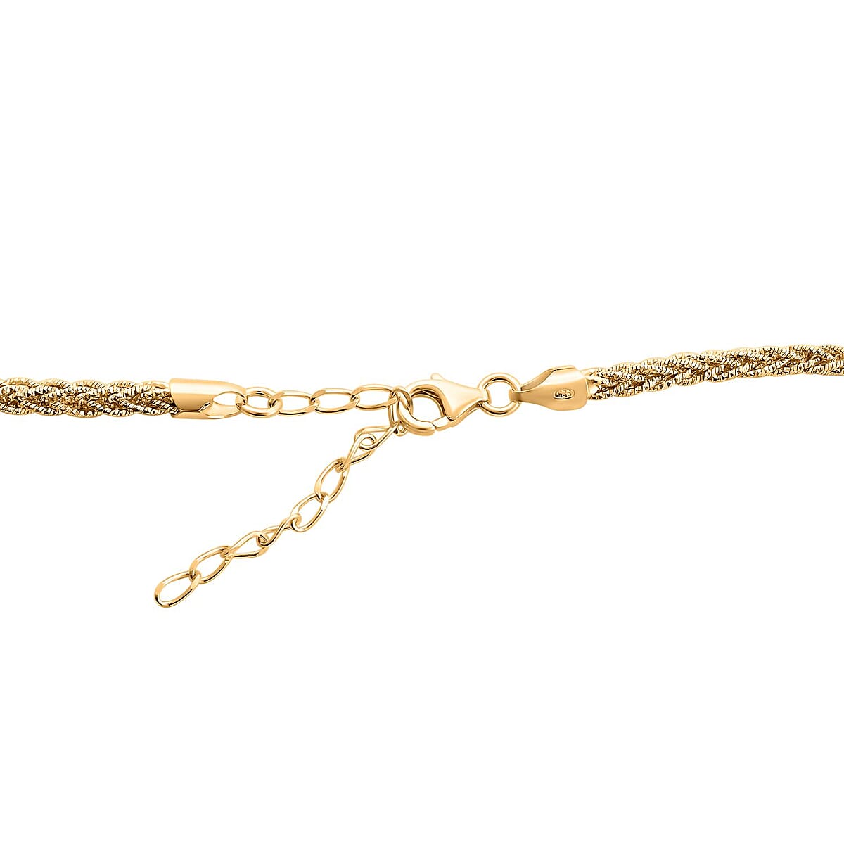 Italian 14K Yellow Gold Over Sterling Silver Snake Brite Rope Necklace 18-20 Inches 19.7 Grams image number 2