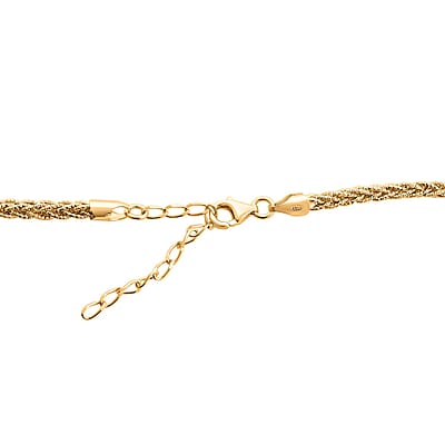 Italian 14K Yellow Gold Over Sterling Silver Snake Brite Rope Necklace 18-20 Inches 19.7 Grams