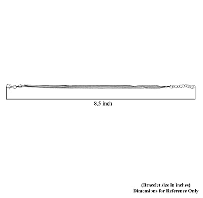 Italian Rhodium Over Sterling Silver 5 Lines Star Dust Snake Bracelet (7.00 In) 4.70 Grams