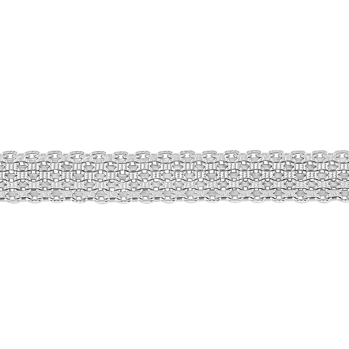 Italian Sterling Silver Bismark Domed Slash Cut Bracelet (7.00 In) 18.30 Grams image number 2