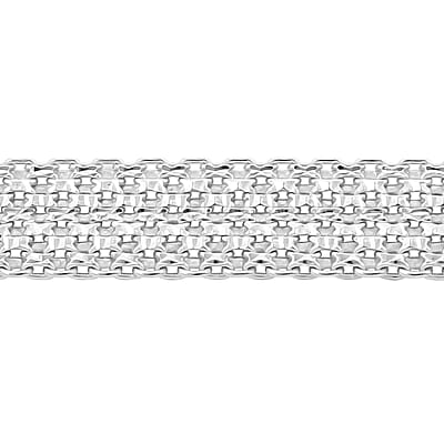 Italian Sterling Silver Bismark 8 Lines Pave Bracelet (7.00 In) 6.90 Grams