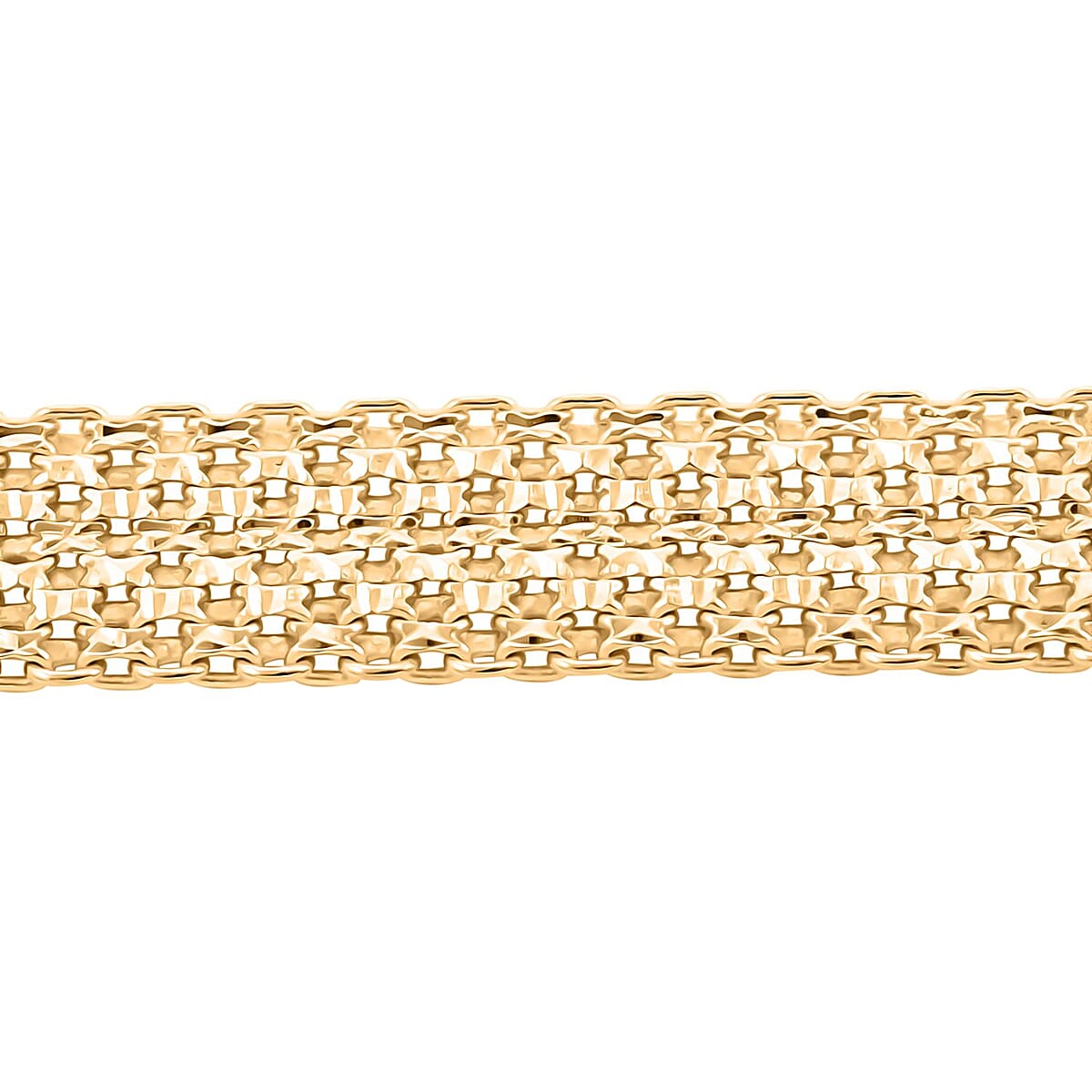 Italian 14K Yellow Gold Over Sterling Silver Bismark 8 Lines Pave Bracelet (7.00 In) 6.90 Grams image number 2