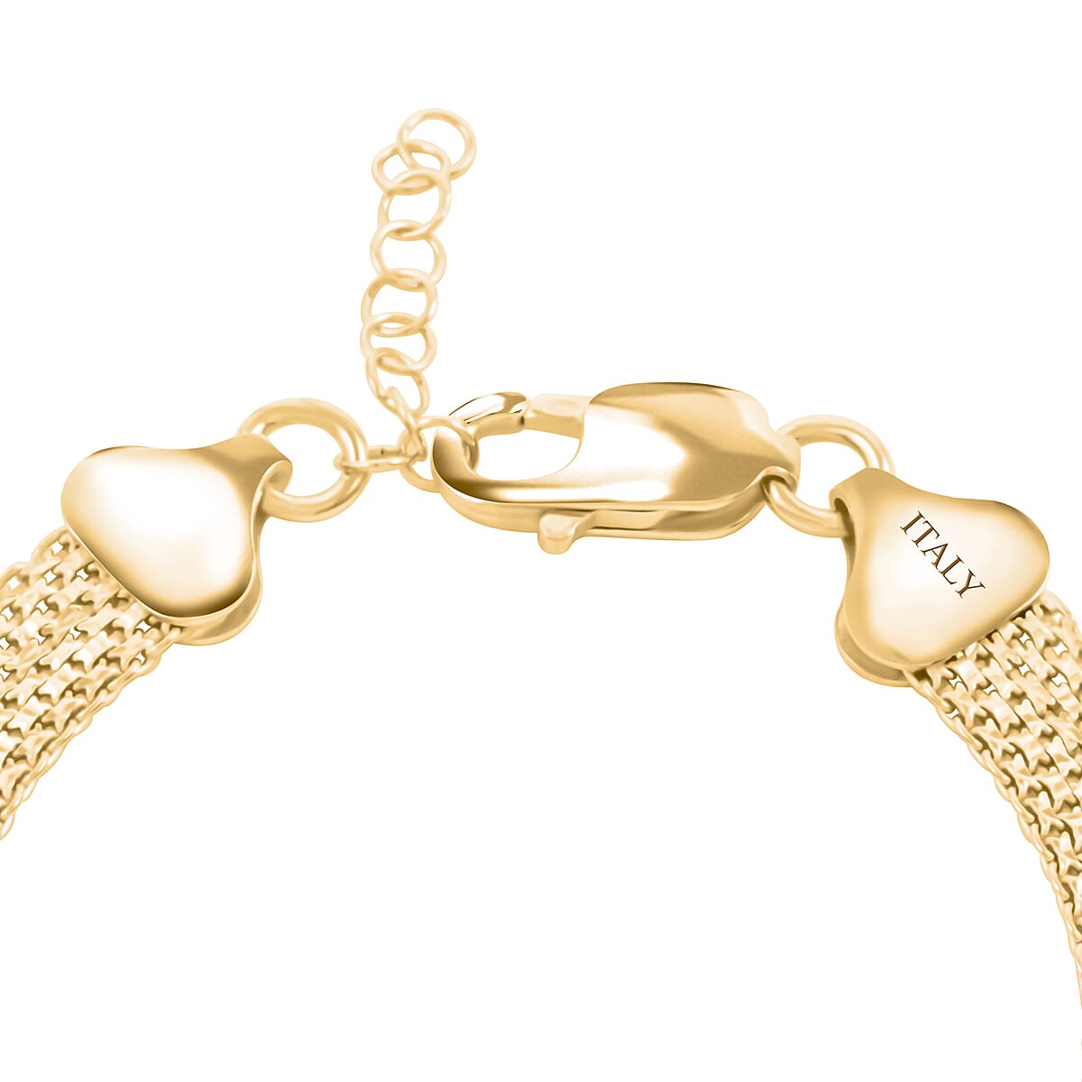 Italian 14K Yellow Gold Over Sterling Silver Bismark 8 Lines Pave Bracelet (7.00 In) 6.90 Grams image number 3