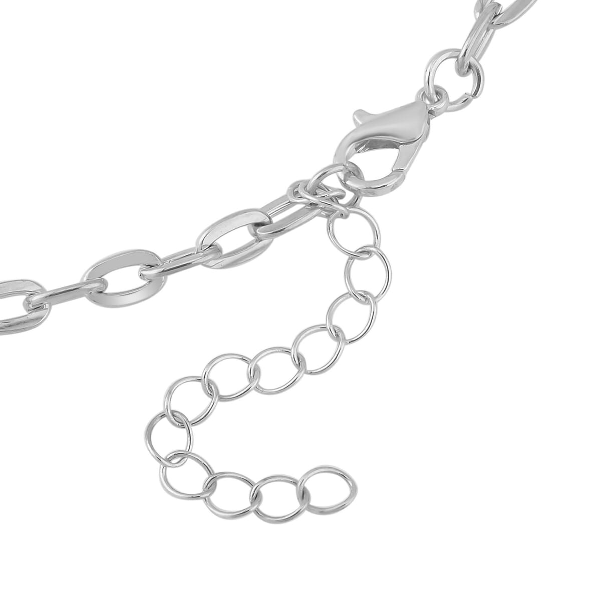 Opalite and White Austrian Crystal Necklace 18-20 Inches in Silvertone 91.50 ctw image number 3