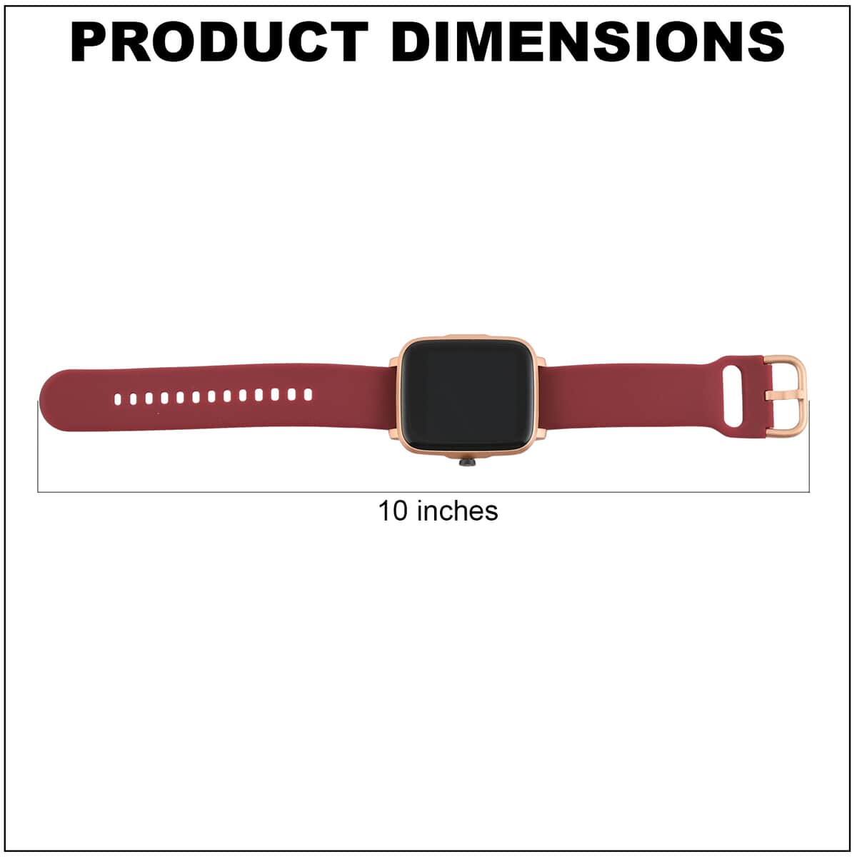 iTime Full Touch Screen Smart Watch with Burgundy Silicone Strap (40 mm Dial) image number 4