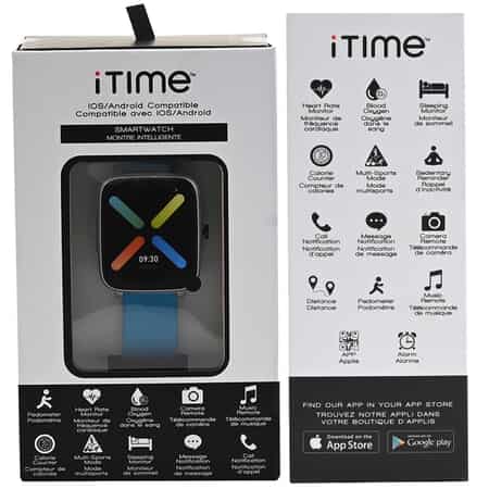 iTime Full Touch Screen Smart Watch with Blue Silicone Strap (40 mm Dial) image number 6