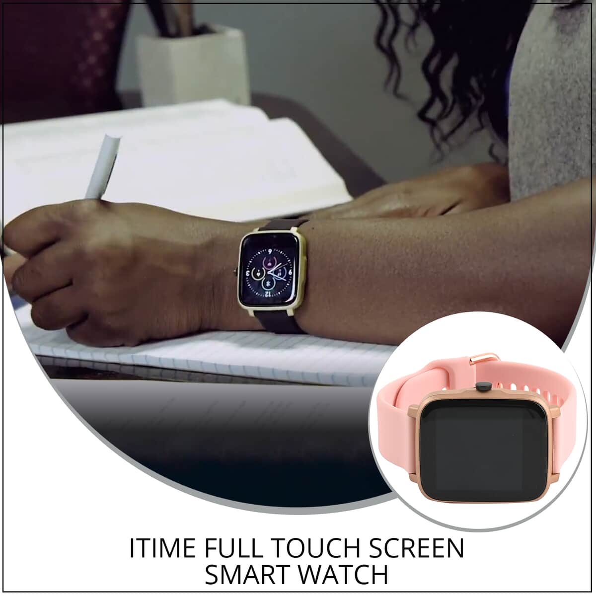 iTime Full Touch Screen Smart Watch with Blush Silicone Strap (40 mm Dial) image number 1