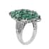AAA Kagem Zambian Emerald and White Zircon Cluster Ring in Platinum Over Sterling Silver (Size 7.0) 3.60 ctw image number 3