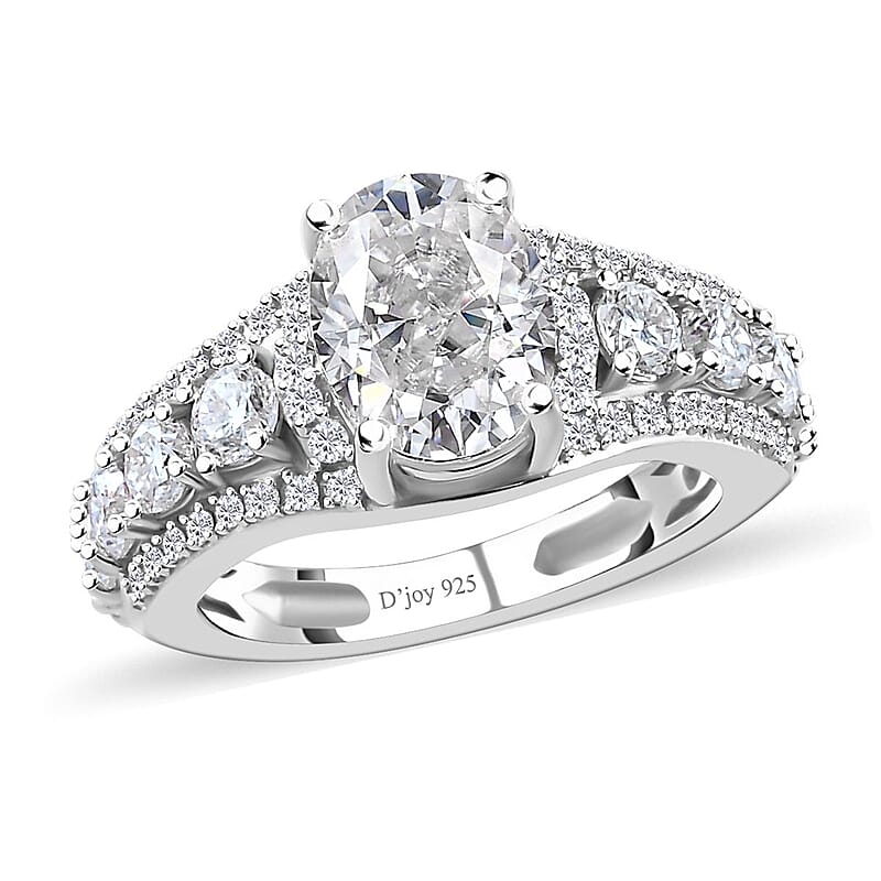 Moissanite Ring, Sterling Silver Ring, Fashion Ring For Women, Jewelry For Her (Size 10.0) 3.25 ctw