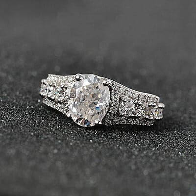 Moissanite Ring, Sterling Silver Ring, Fashion Ring For Women, Jewelry For Her (Size 10.0) 3.25 ctw