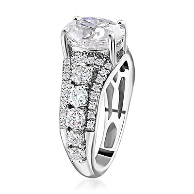 Moissanite Ring, Sterling Silver Ring, Fashion Ring For Women, Jewelry For Her (Size 10.0) 3.25 ctw
