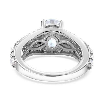 Moissanite Ring, Sterling Silver Ring, Fashion Ring For Women, Jewelry For Her (Size 10.0) 3.25 ctw