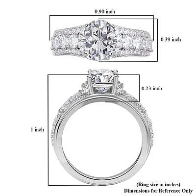 Moissanite Ring, Sterling Silver Ring, Fashion Ring For Women, Jewelry For Her (Size 10.0) 3.25 ctw