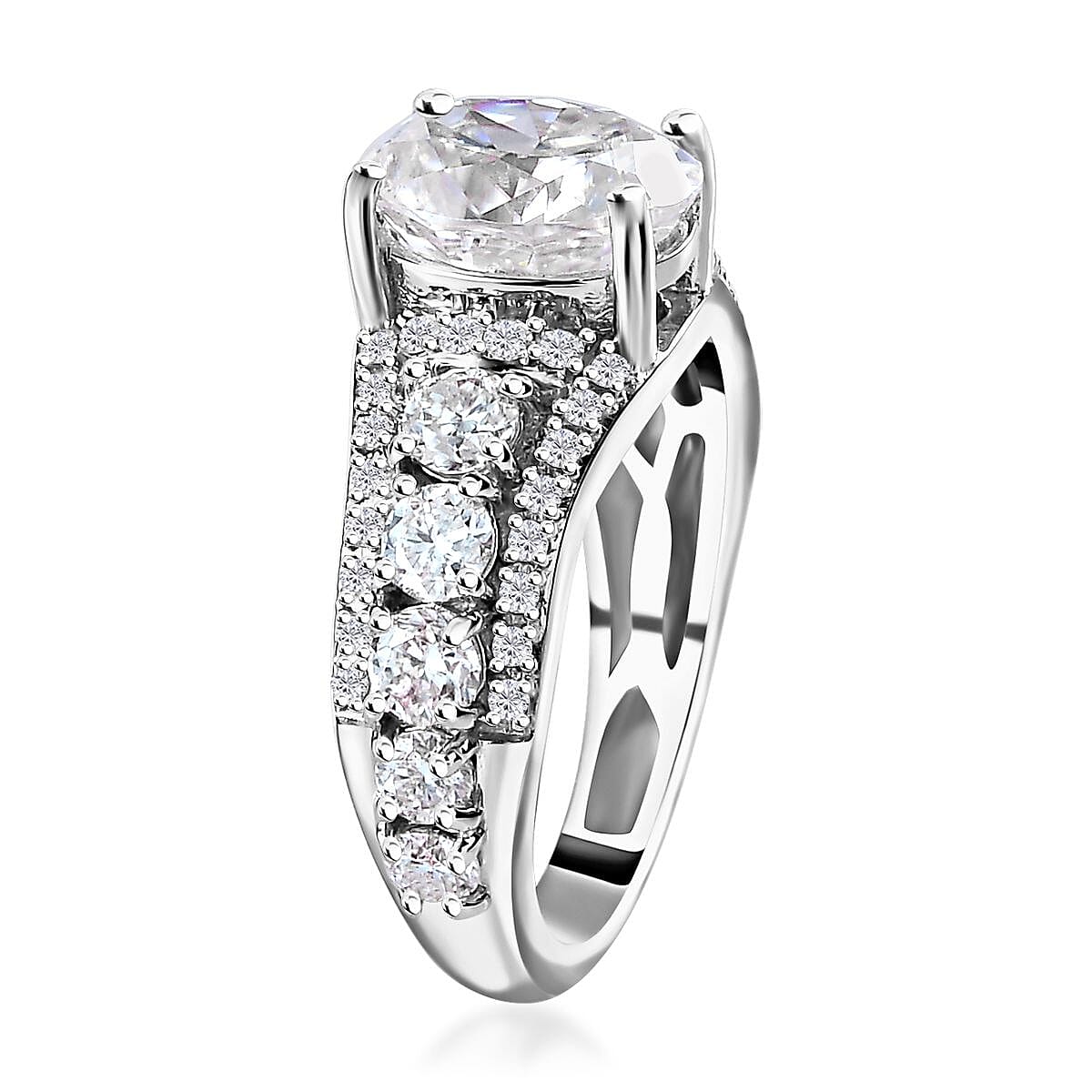 Moissanite Ring, Sterling Silver Ring, Fashion Ring For Women, Jewelry For Her (Size 11.0) 3.25 ctw image number 3