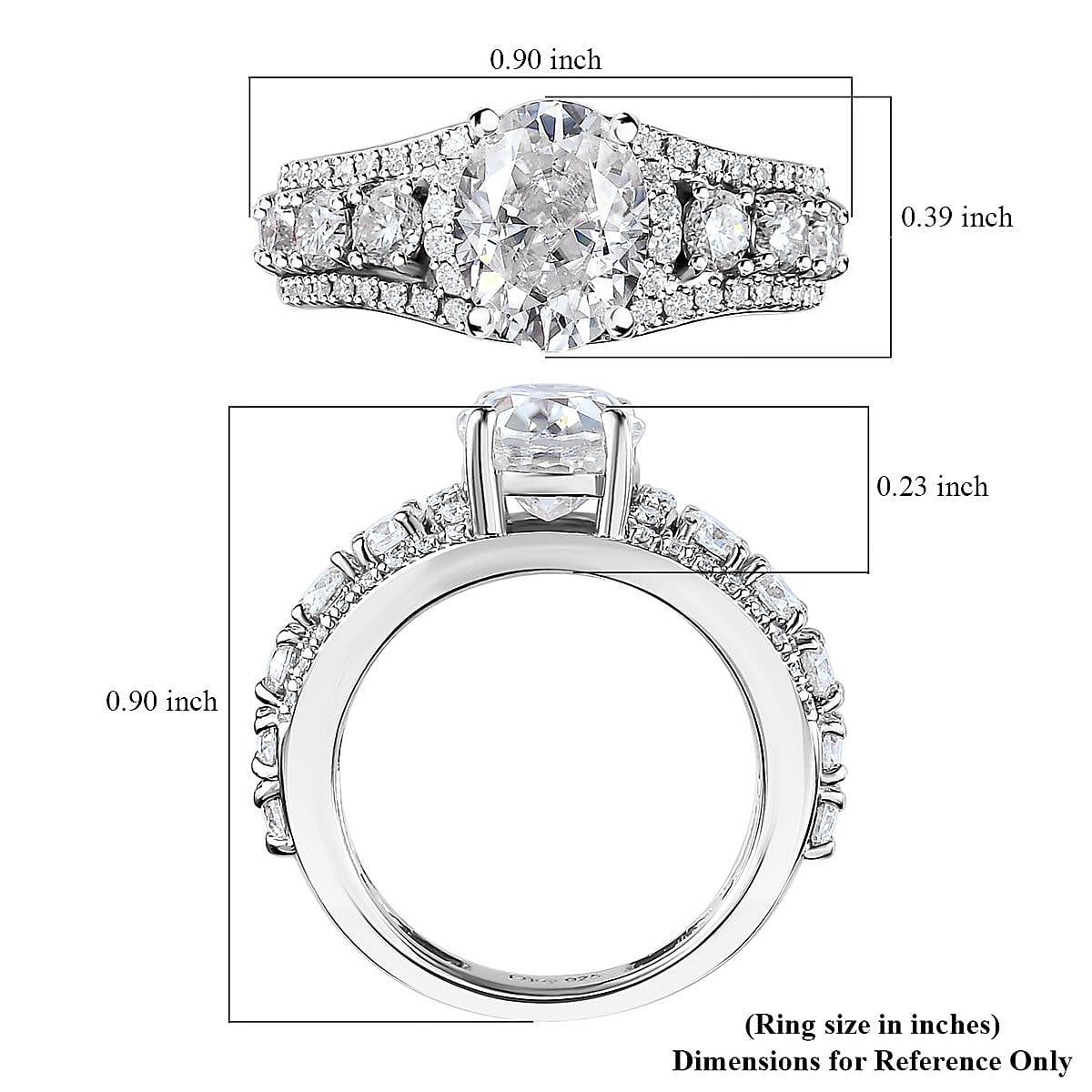 Moissanite Ring, Sterling Silver Ring, Fashion Ring For Women, Jewelry For Her (Size 11.0) 3.25 ctw image number 5