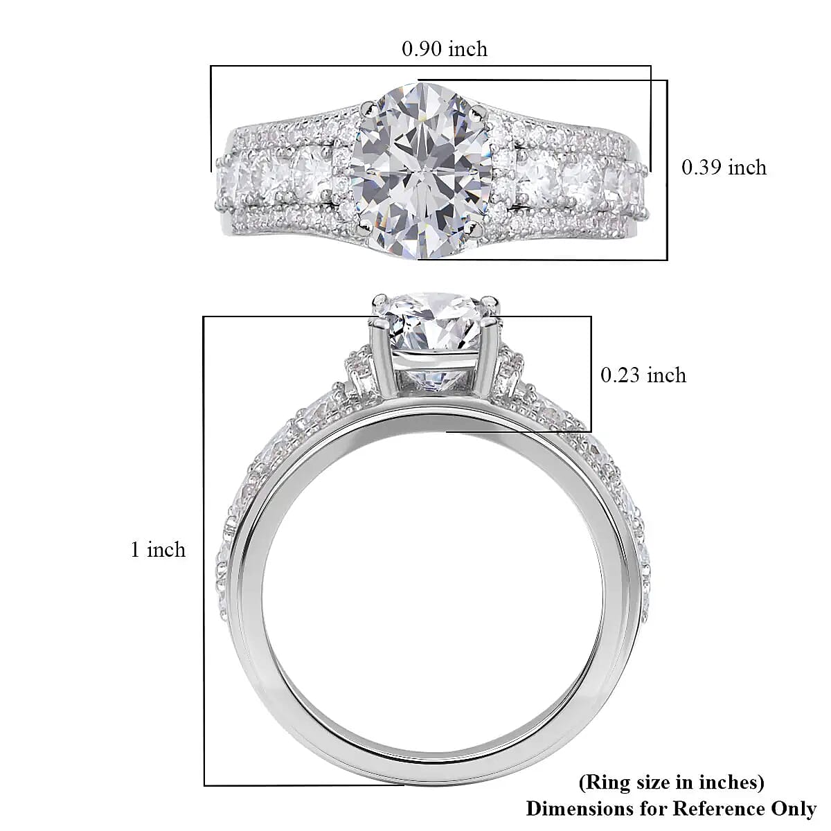 Moissanite Ring, Sterling Silver Ring, Fashion Ring For Women, Jewelry For Her (Size 11.0) 3.25 ctw image number 6