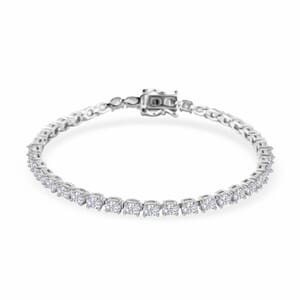 Moissanite Tennis Bracelet in Rhodium Over Sterling Silver (6.50 In) 5.85 ctw