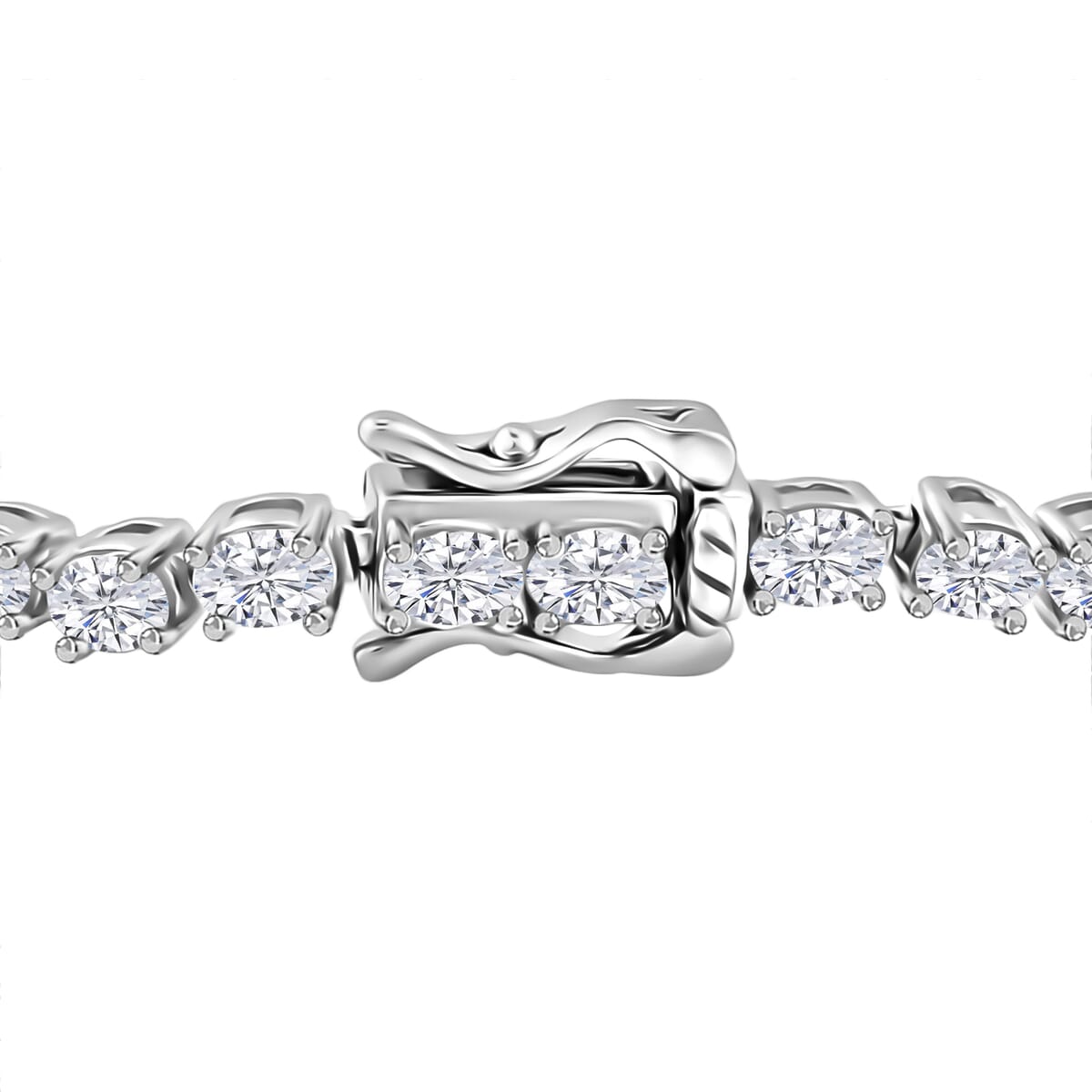 Moissanite Tennis Bracelet in Rhodium Over Sterling Silver (6.50 In) 5.85 ctw image number 2