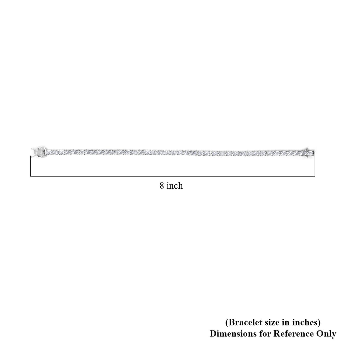 Moissanite 7.65 ctw Tennis Bracelet in Rhodium Over Sterling Silver (8.00 In) image number 3