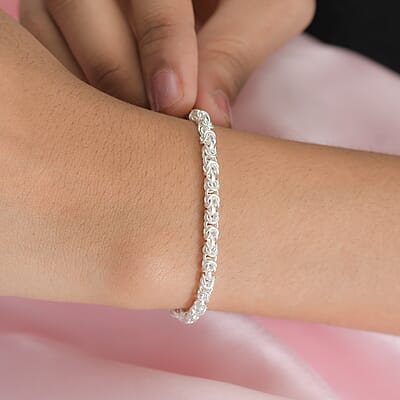 Sterling Silver Byzantine Bracelet (7.25 In) 9.70 Grams