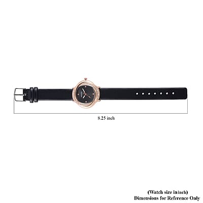 Strada Austrian Crystal Japanese Movement Watch with Red Faux Leather Strap (25.40mm) (6.0-7.5 Inches)