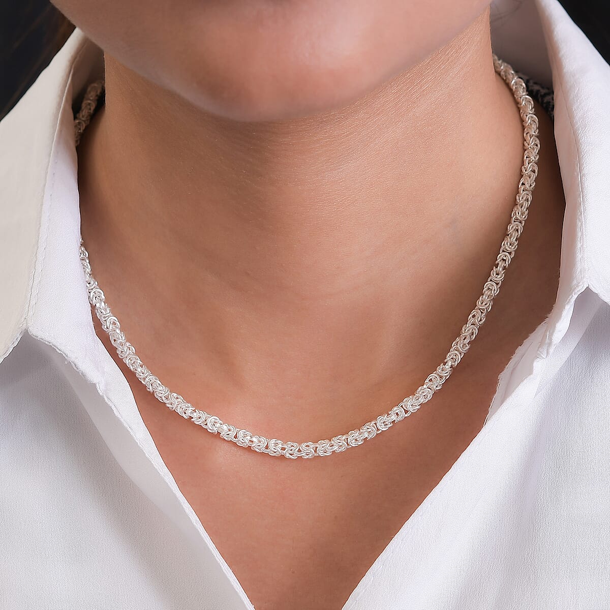 Sterling Silver Byzantine Necklace 20 Inches 22.25 Grams image number 2