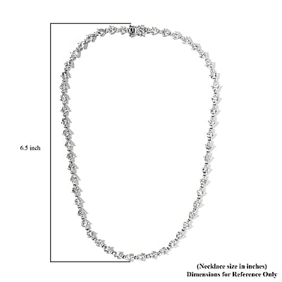 Mexican Hyalite Opal and Moissanite Tennis Necklace 18 Inches in Platinum Over Sterling Silver with Free UV Flash Light 20.00 ctw
