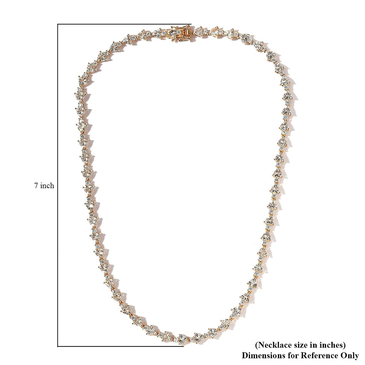 Mexican Hyalite Opal and Moissanite Tennis Necklace 18 Inches in Vermeil Yellow Gold Over Sterling Silver with Free Flash Light 20.00 ctw image number 5