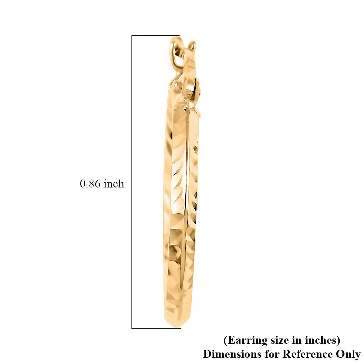 14K Yellow Gold Diamond Cut Hoop Earrings 1.40 Grams image number 4