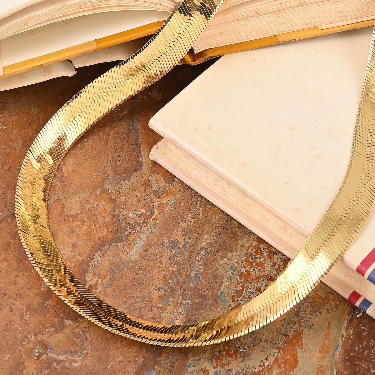 10K Yellow Gold 15mm Herringbone Chain Necklace 22 Necklace 48.3 Grams image number 1