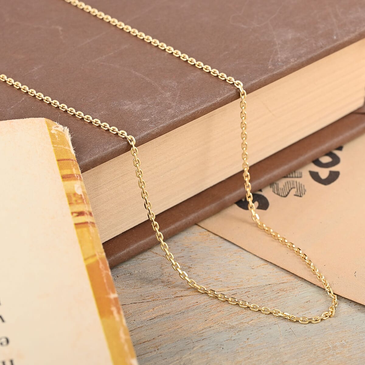 Italian 14K Yellow Gold Over Sterling Silver Forzatina Chain Necklace 20 Inches 2.40 Grams image number 1